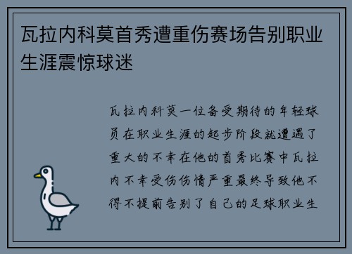 瓦拉内科莫首秀遭重伤赛场告别职业生涯震惊球迷